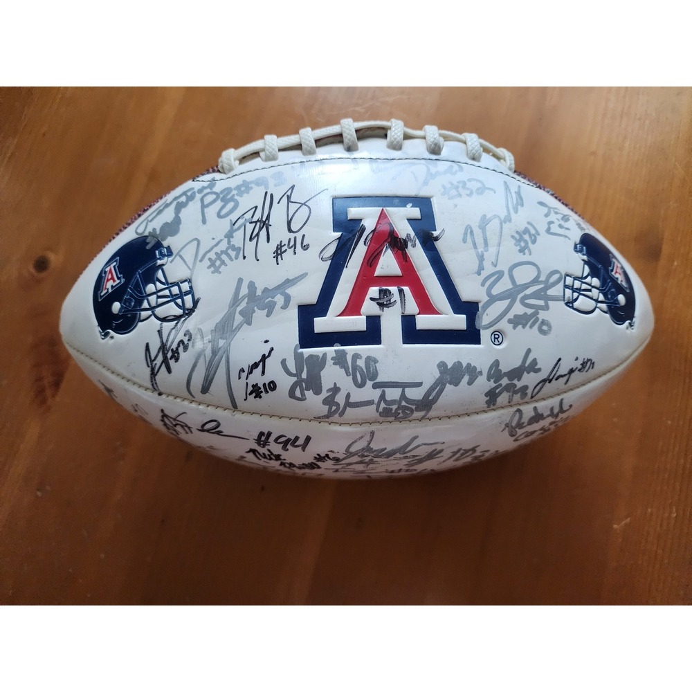 Arizona Wildcats 2019 Team Signed Autograph Football White Brown NCAA Souvenir